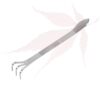 Griffe à racines trois dents inox avec spatule par Dingmu. Outil pour rempotage des bonsai
